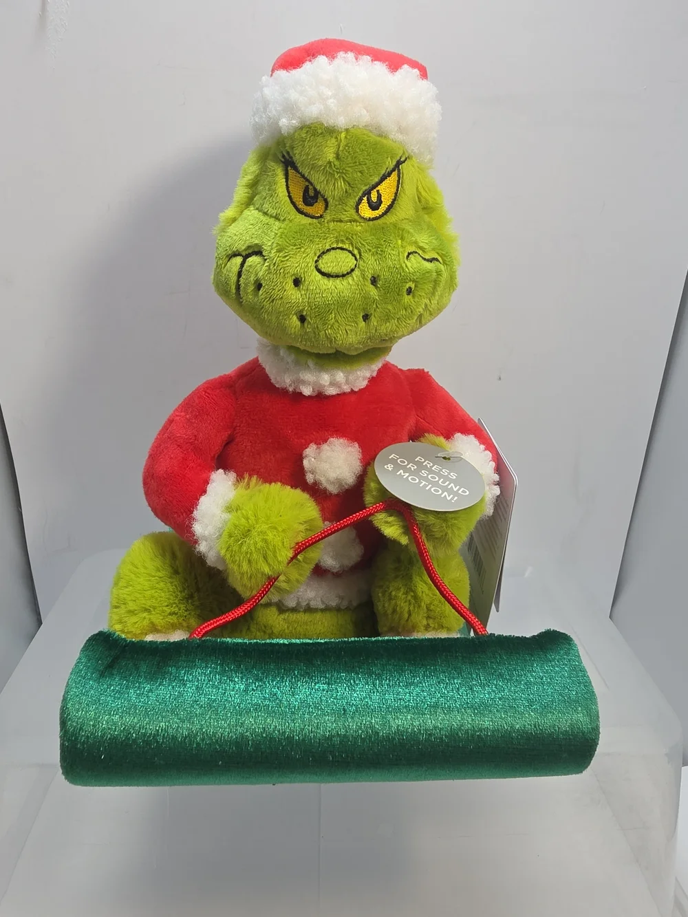 2024 Hallmark Sledding Grinch Animated Plush Sound & Motion Christmas Decor (Z4)